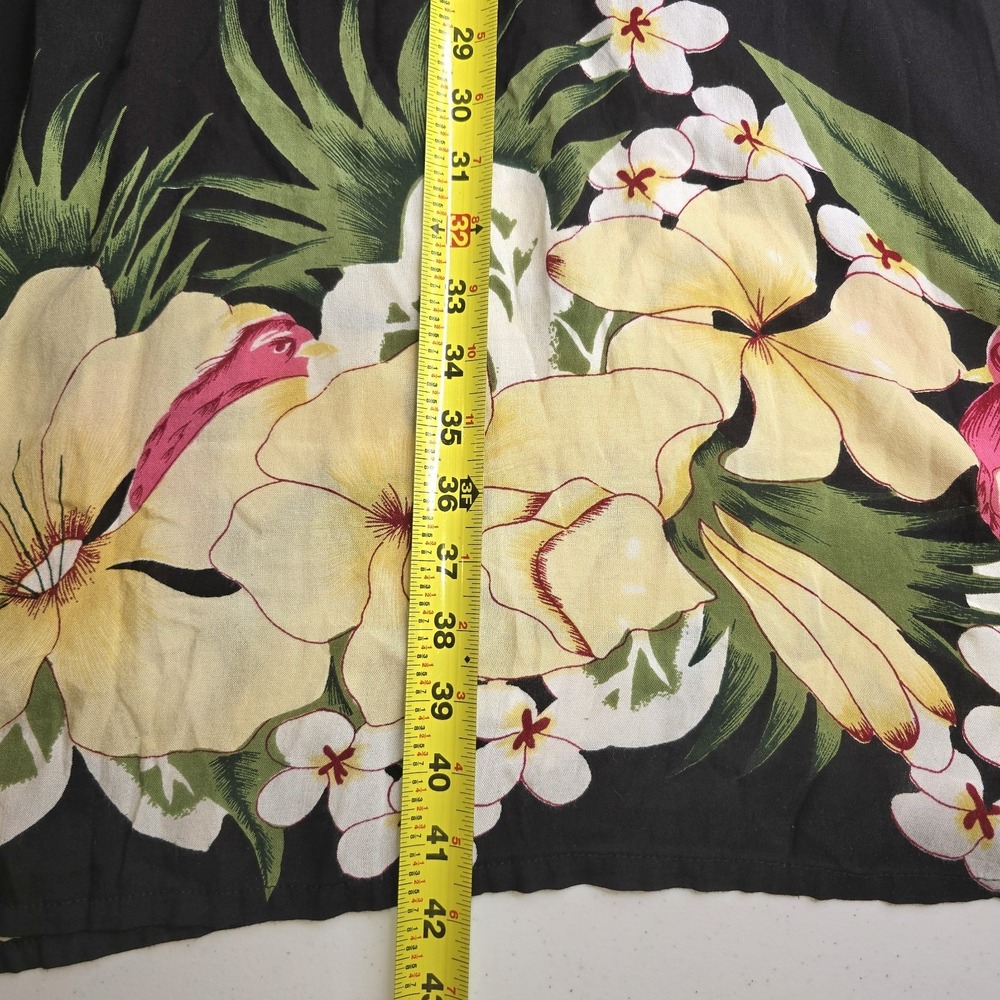 LA CERA Black Floral Rayon Sleeveless Hawaiian Shift Dress XL -3141 - Picture 7 of 7